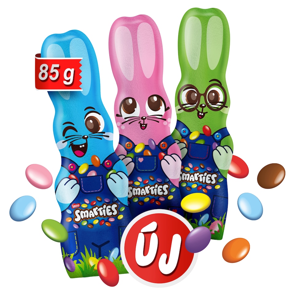 Smarties tejcsokoládé nyuszi tejcsokoládés cukor drazséval 85 g