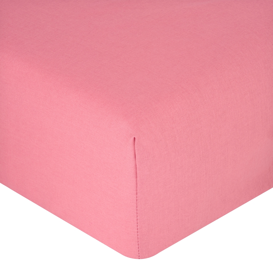 F&F Home Rose Poly Cotton Fitted Sheet Double
