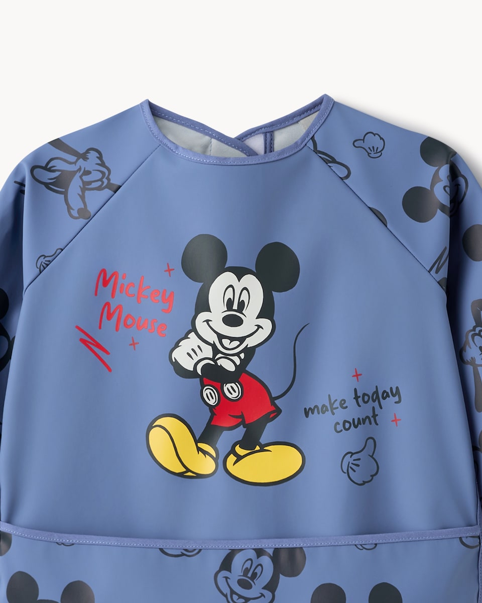 image 1 of Disney Mickey Mouse Long Sleeved Bib in Blue