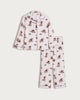 image 4 of F&F Curtis The Dog Bow Print Shirt and Trousers Pyjamas in Multi