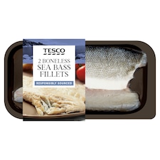 Tesco Boneless Sea Bass Fillets 190G