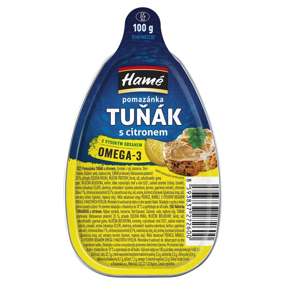 Hamé Nátierka tuniaková s citrónom 100 g