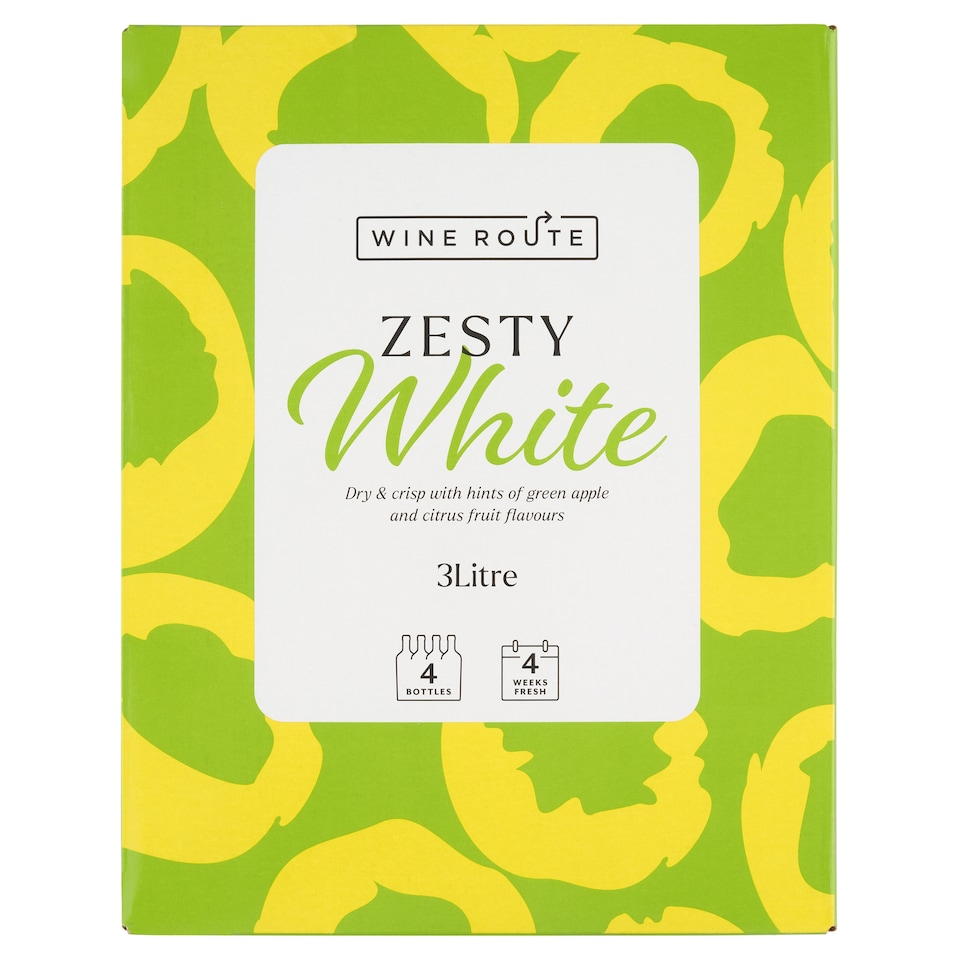 Wine Route Zesty Dry White Wine 11% 3 l
