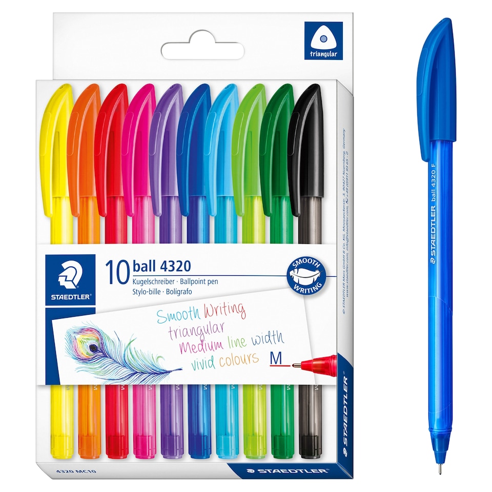 image 1 of Staedtler Rainbow 4320 MC10 Ballpoint Pens 10 Pack