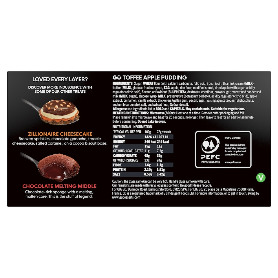 image 1 of Gu Toffee Apple Hot Dessert 2x72g