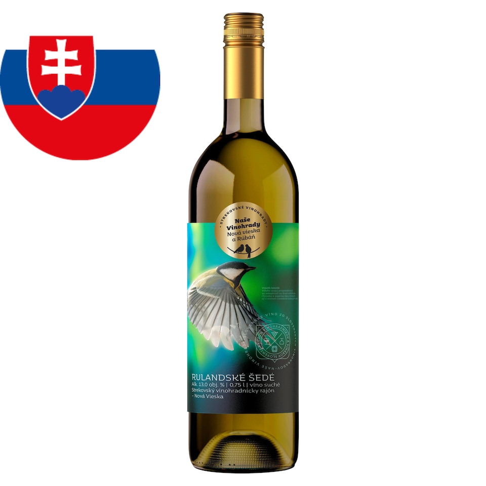 Naše Vinohrady Rulandské šedé D.S.C. akostné odrodové víno suché 0,75 l