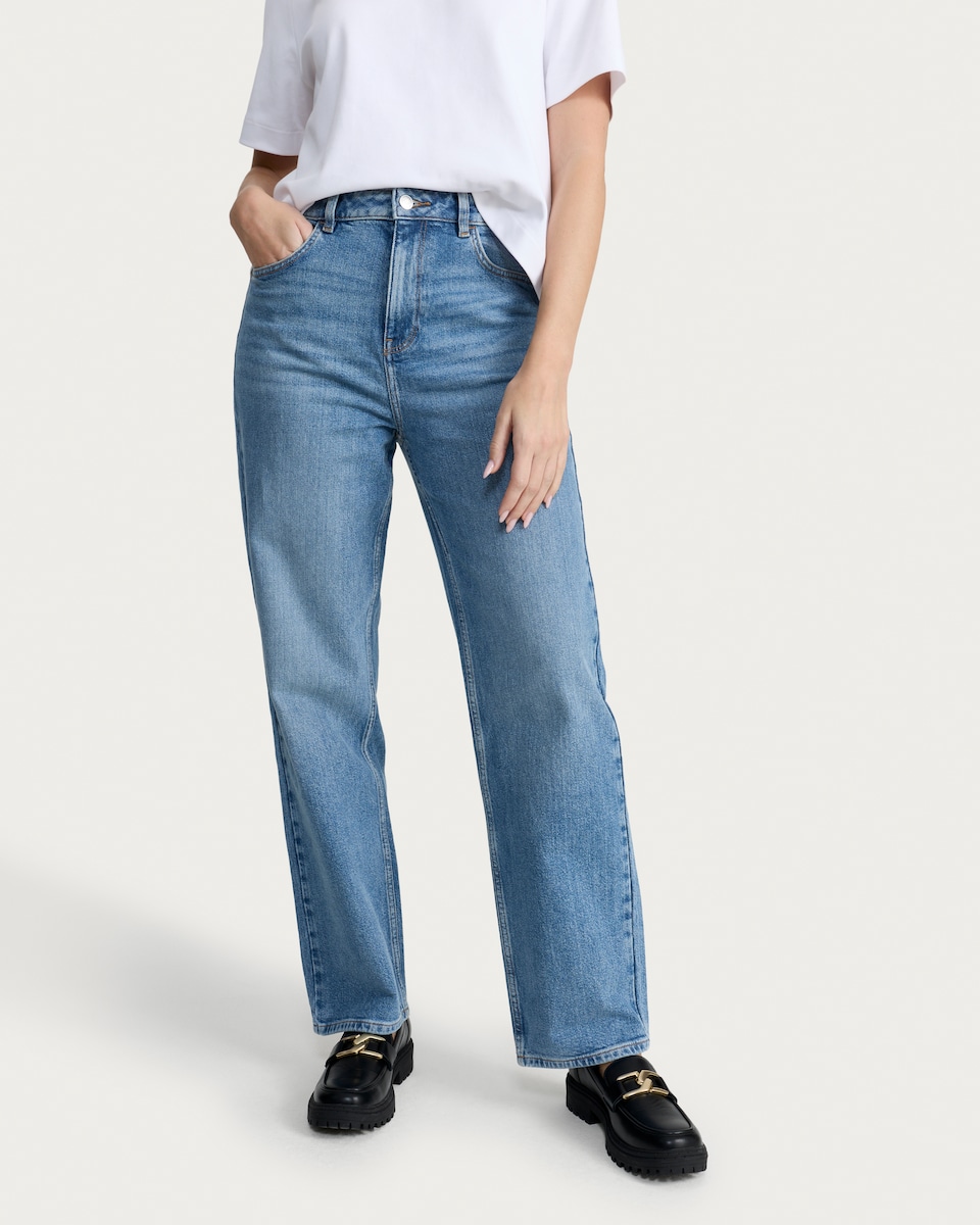 image 1 of The F&F Edit Straight Leg Jeans in Blue