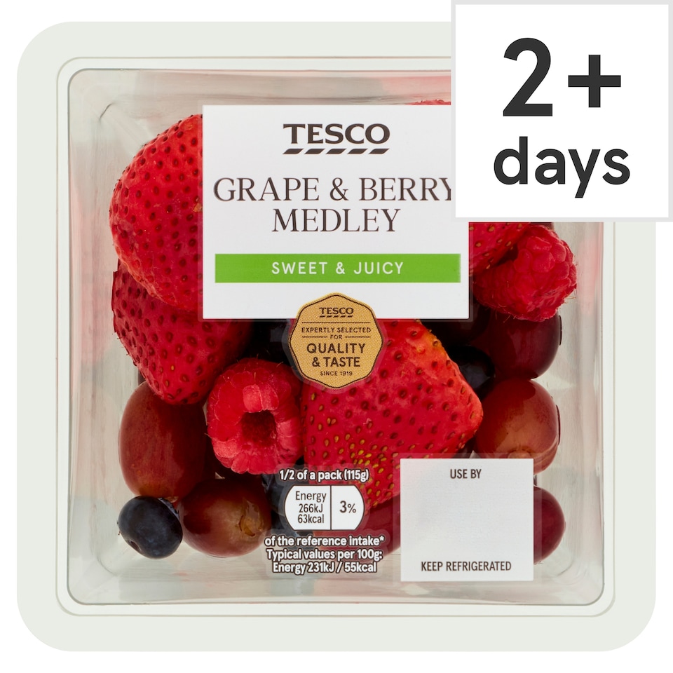 image 1 of Tesco Grape & Berry Medley 230G