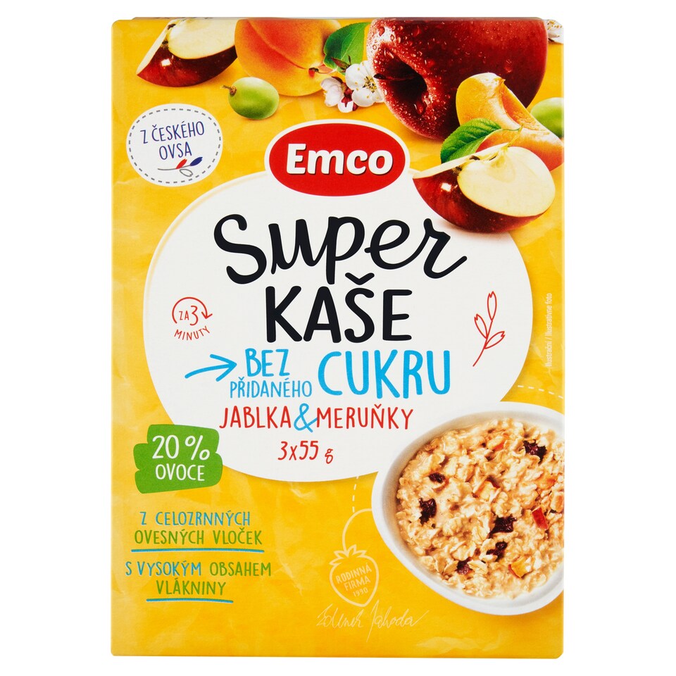 image 1 of Emco Super Porridge Apples & Apricots 3 x 55g (165g)