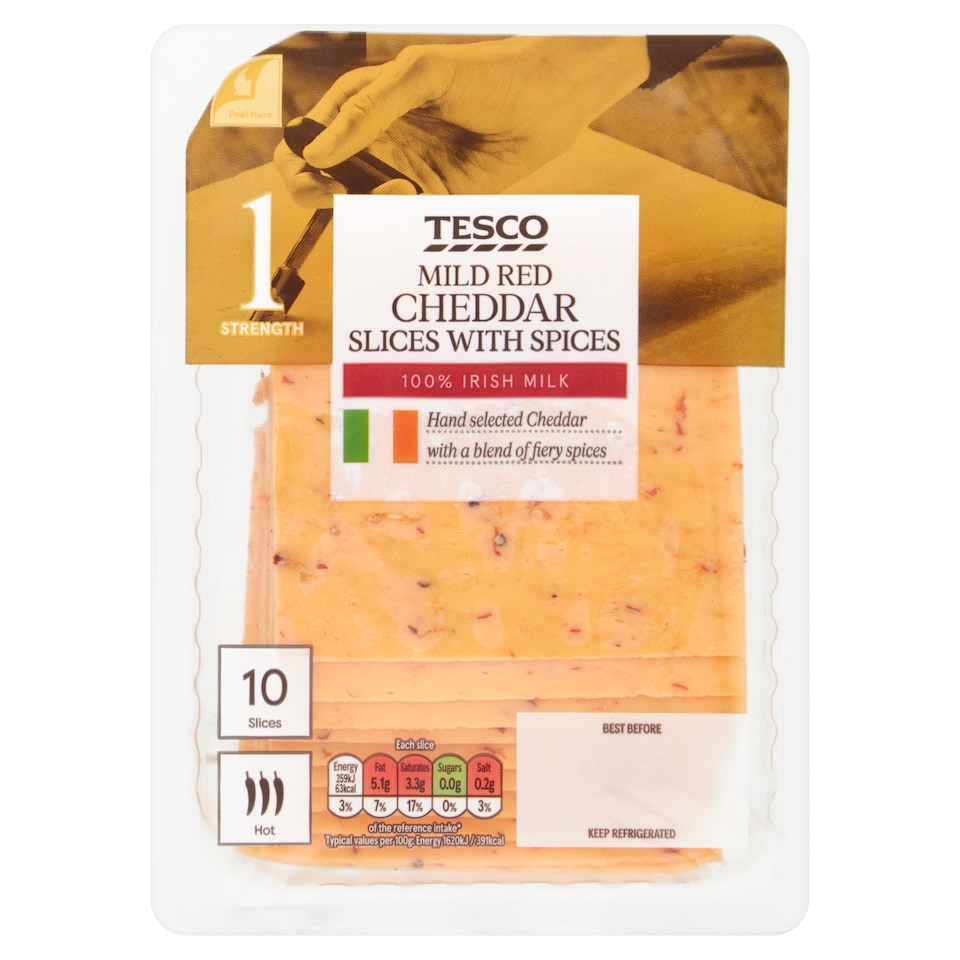 Tesco Hot Irish Cheddar Slice 160G