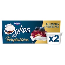 Oykos Temptations Blueberry Cheesecake Luxury Greek Style Yoghurt 2x110g