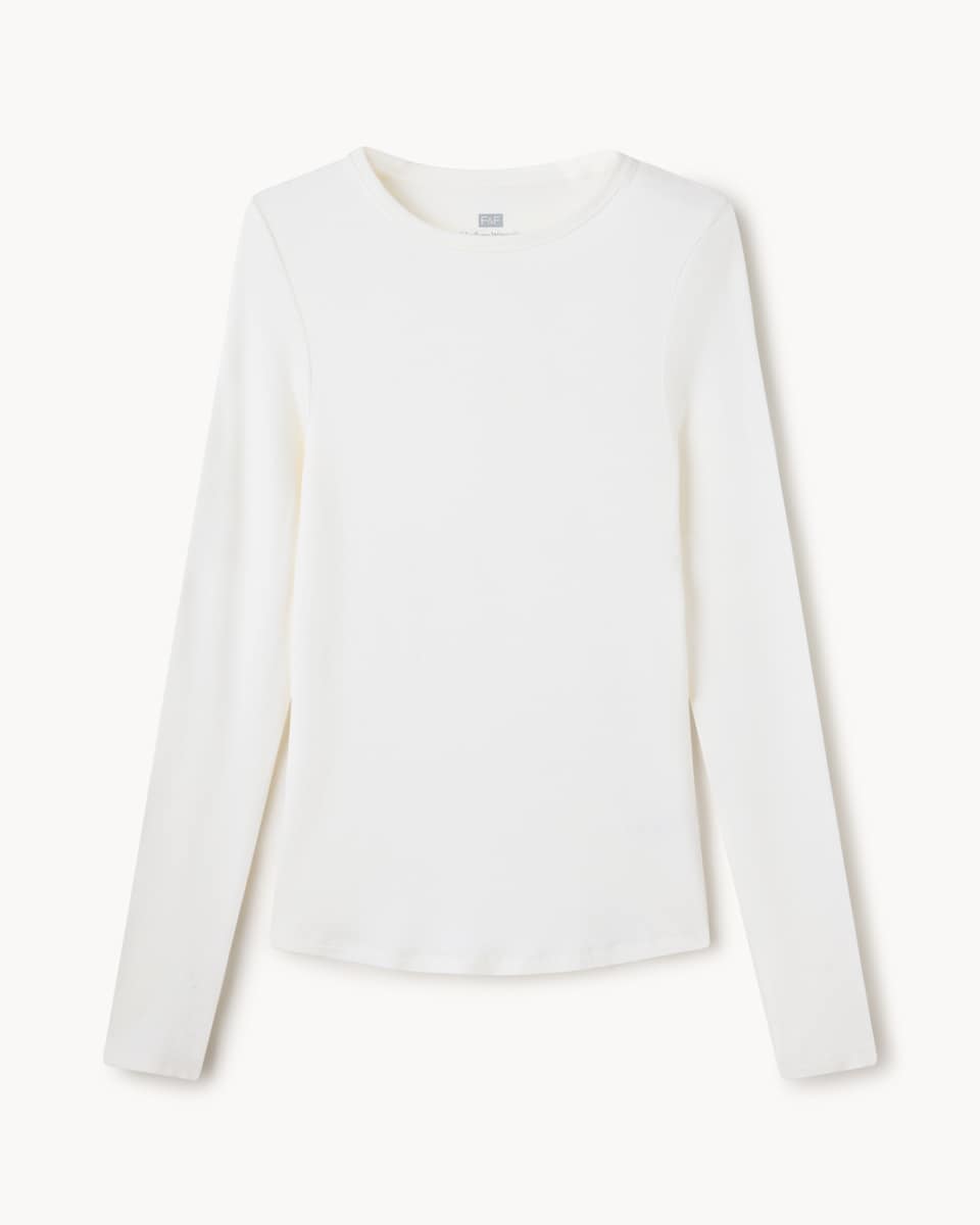 image 1 of F&F WARMPLUS™ Medium Warmth Thermal Top  in White