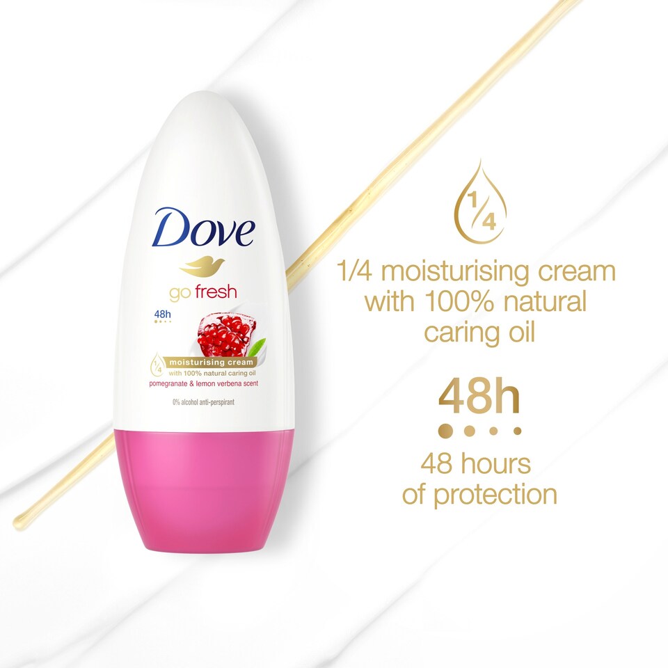 image 1 of Dove Go Fresh Pomegranate 48h Roll-On Antiperspirant Deodorant 50ml