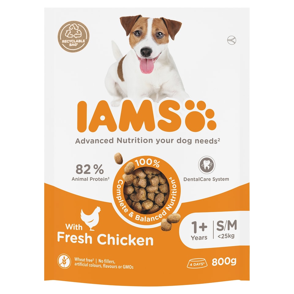 image 1 of Iams Dog Food Small & Medium Adult With Chicken 800G