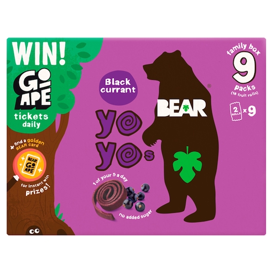 Bear Yoyo Blackcurrant 9 Pack 180G Tesco Groceries