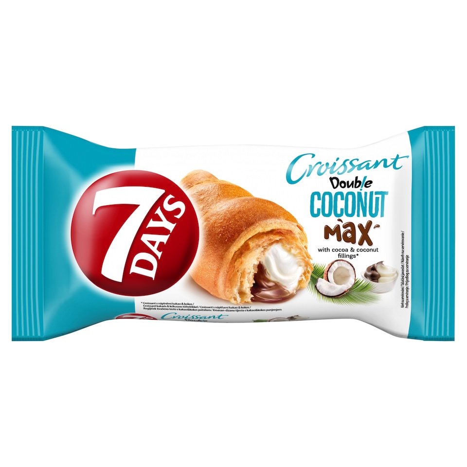 7days Double Coconut Max Croissant With Cocoa & Coconut Fillings 80 G