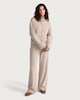 image 2 of F&F Textured Wide Leg Button Detail Trousers in Neutral