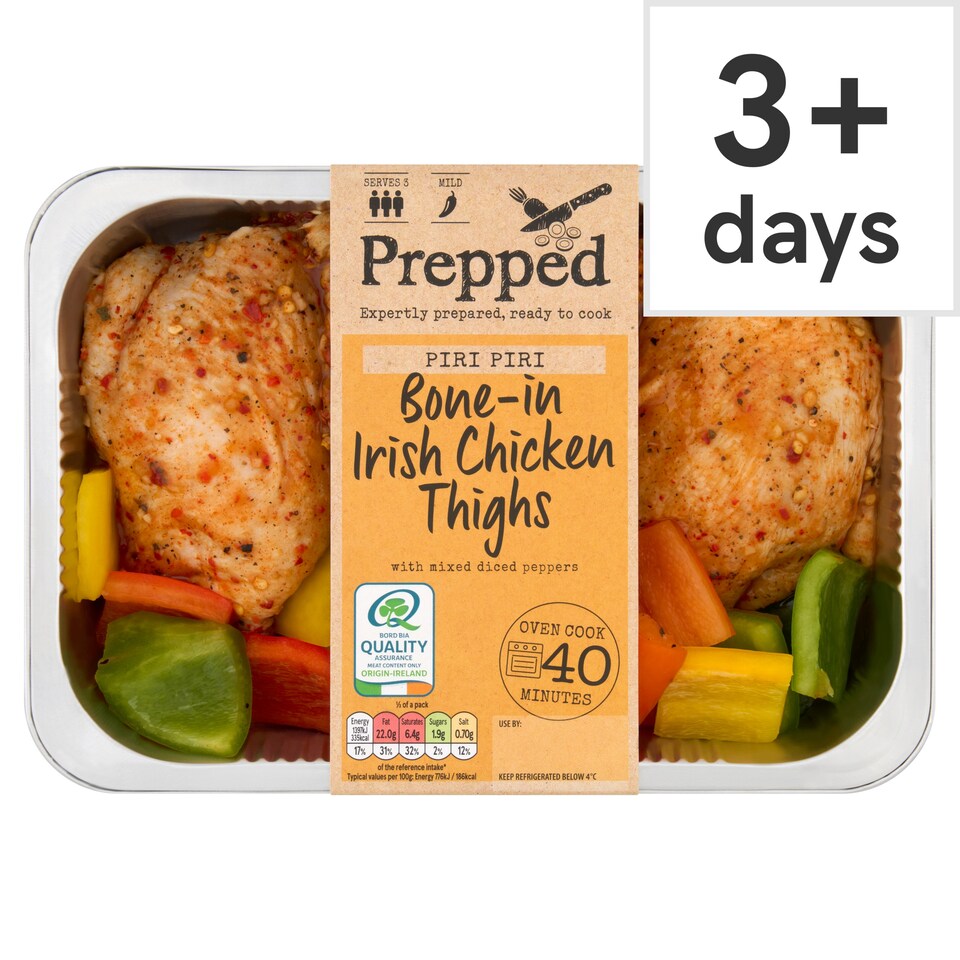 PREPPED Piri Piri Bone-in Irish Chicken Thighs 610g