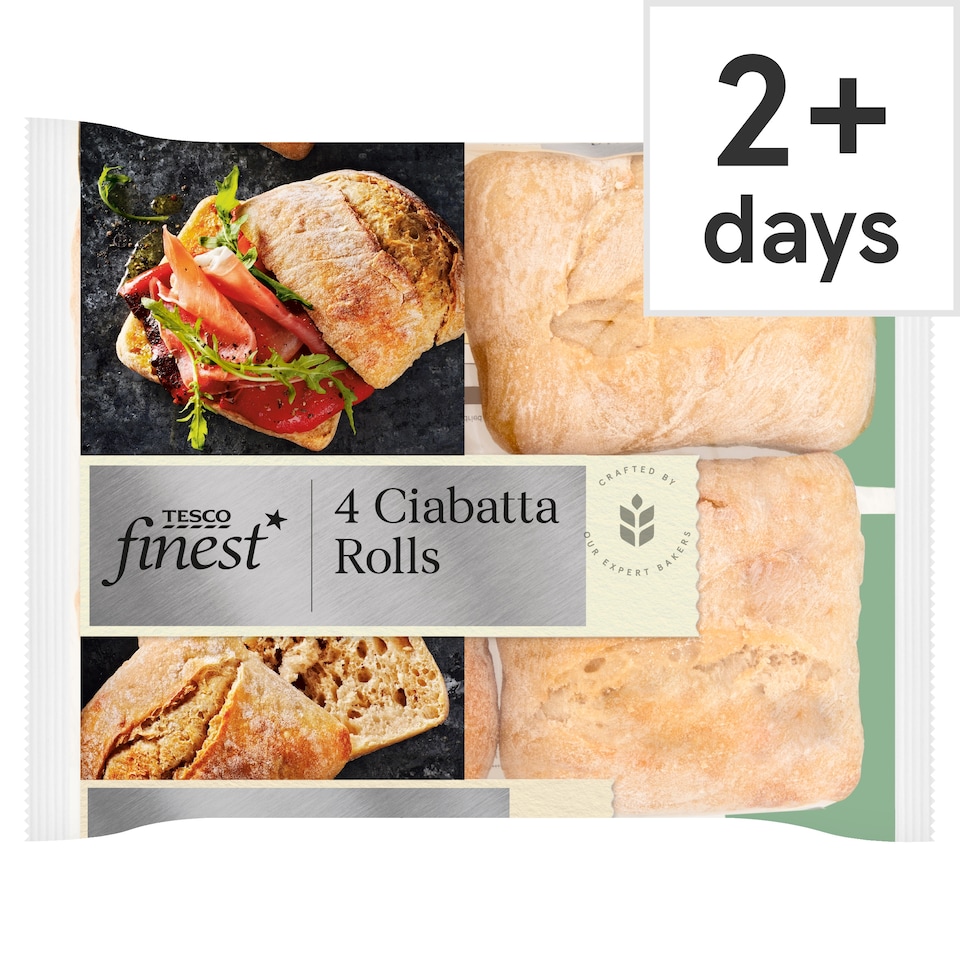 Tesco Finest Ciabatta Rolls 4 Pack 360g