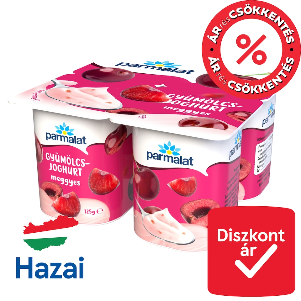 Parmalat meggyes gyümölcsjoghurt 4 x 125 g