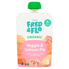 TESCO FRED & FLO Organic Veggie & Salmon Pie 130g