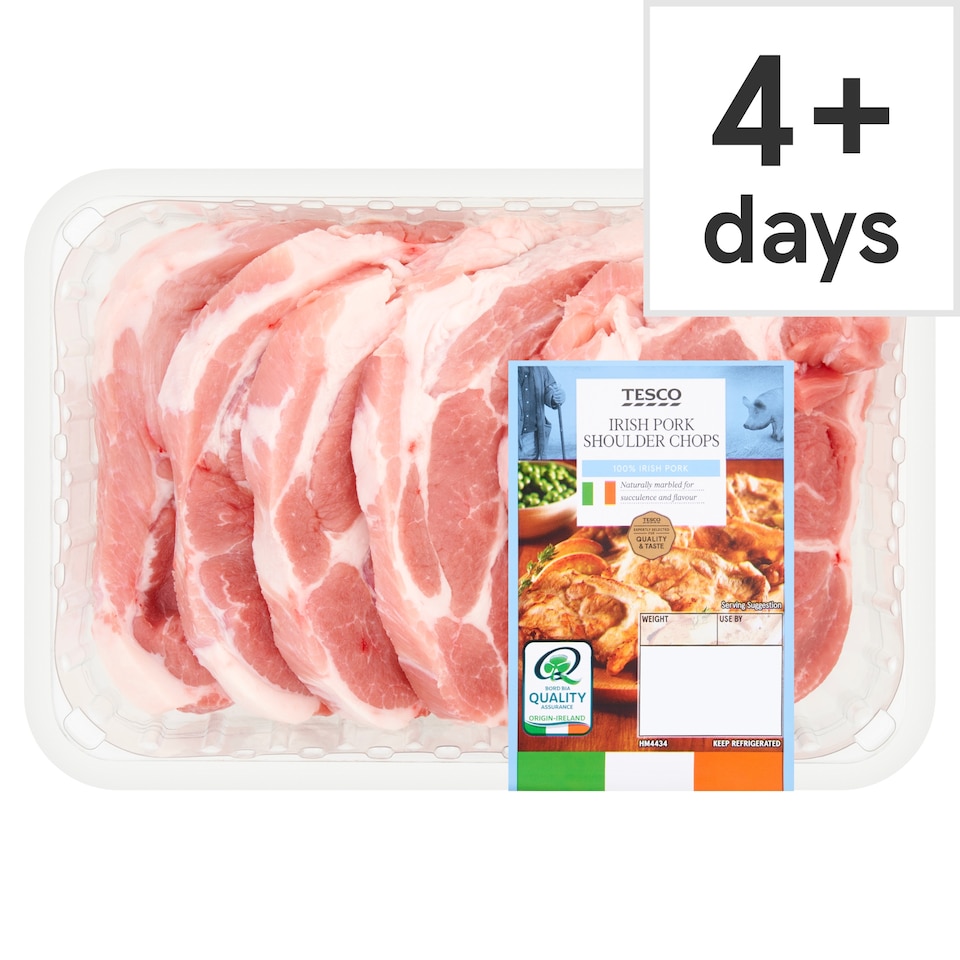 Tesco Irish Pork Shoulder Chops 1.050Kg