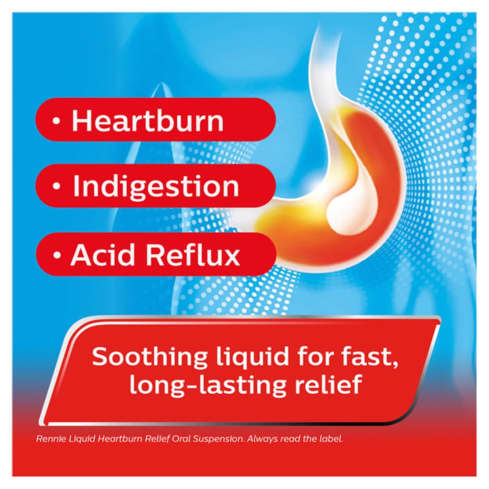 image 1 of Rennie Liquid Heartburn & Indigestion Relief - Peppermint Flavour 250ml