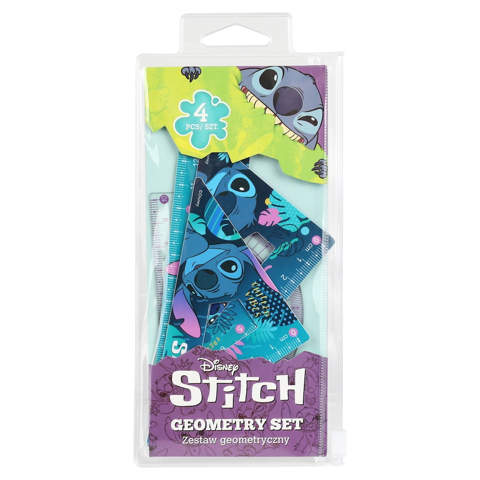 image 1 of Disney Stitch Blue Geometry Set 4 pcs