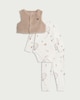 image 1 of F&F Baby 3-Piece Cotton Rich Printed Gilet, Bodysuit and Leggings Set in White