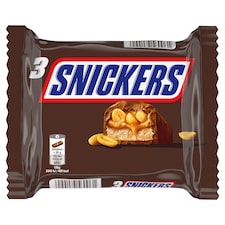 Snickers Milk Chocolate Filled with Nougat, Caramel and Peanuts 3 x 50g (150g)