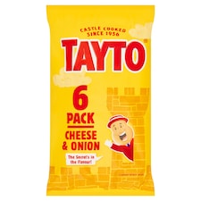 Tayto Cheese & Onion Potato Crisps 6 X 25G