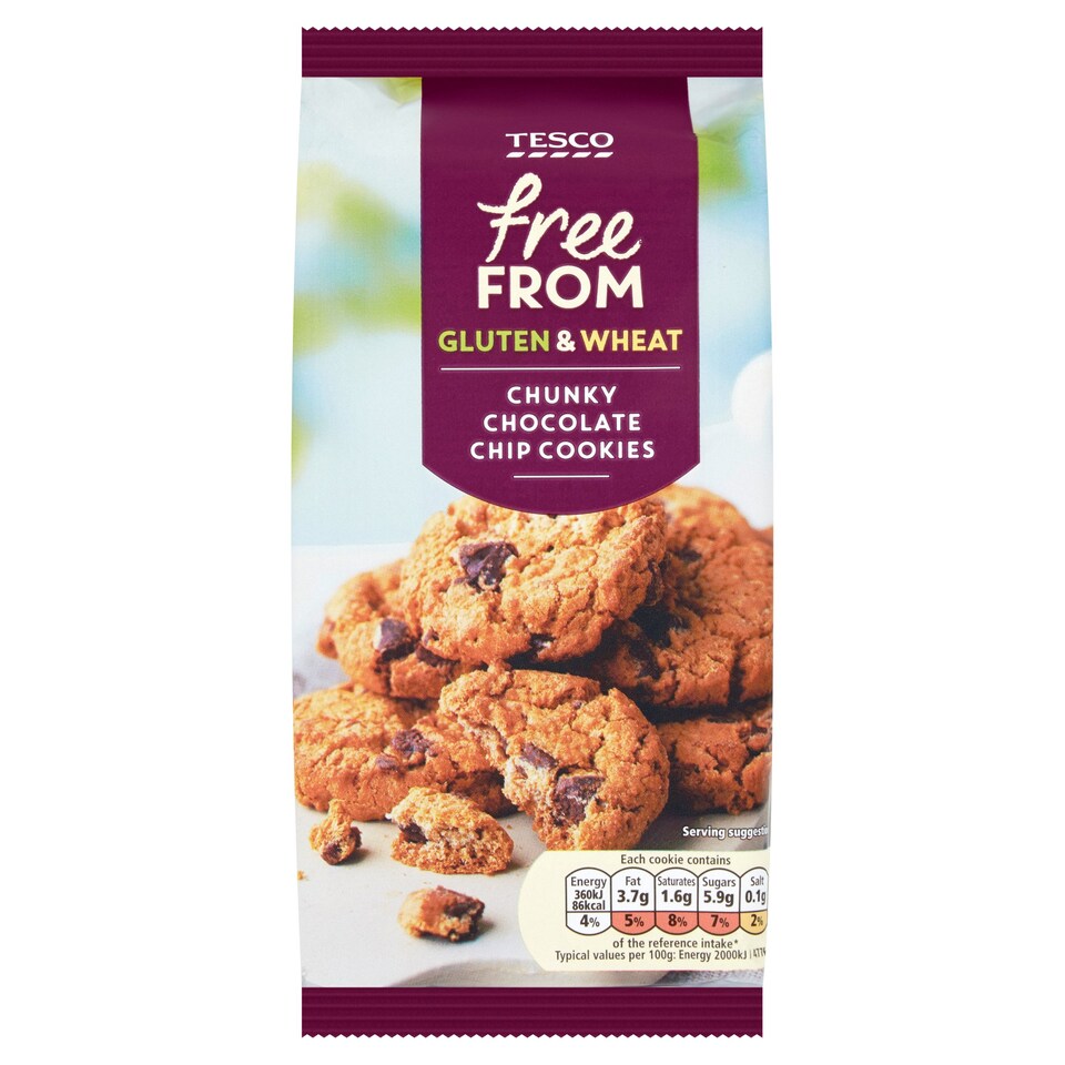 Tesco Free From Chocolate Chip Cookies 150G