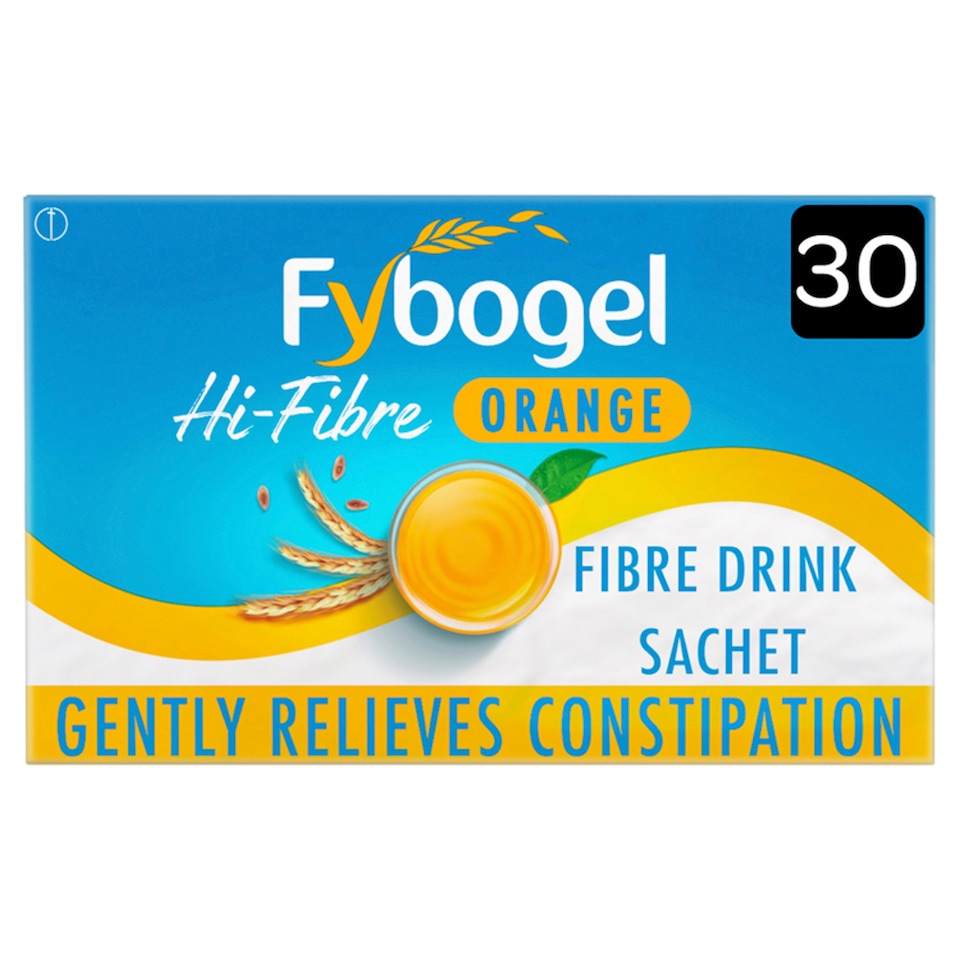 image 1 of Fybogel Hi-Fibre Orange Constipation Relief Sachets - Ispaghula Husk Fibre Drink 30s
