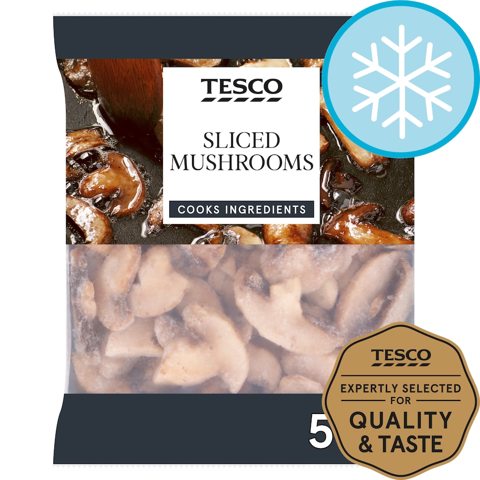 Tesco Frozen Sliced Mushrooms 500G