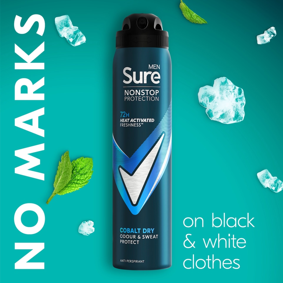 image 1 of Sure Men Non Stop Protection 72hr Limited Edition Cobalt Dry Antiperspirant Deodorant 250ml