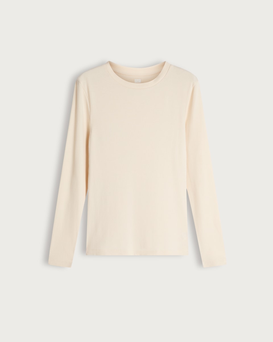 F&F Cotton Rich Long Sleeved Top in Cream