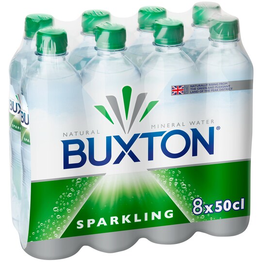 Buxton Sparkling Mineral Water 8 X 500 Ml Pack Tesco Groceries