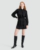 image 1 of F&F Faux Satin Tie Neck Mini Dress in Black