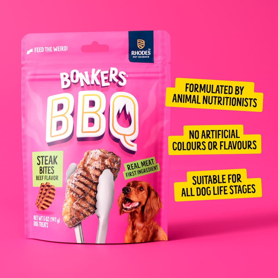 image 1 of Bonkers Dog Treats Dry BBQ Steak Cuts 85 G