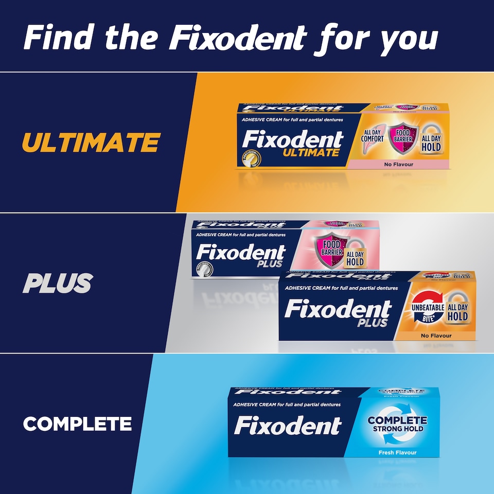 image 1 of Fixodent Complete Strong Hold Fresh Flavour Denture Adhesive 47g