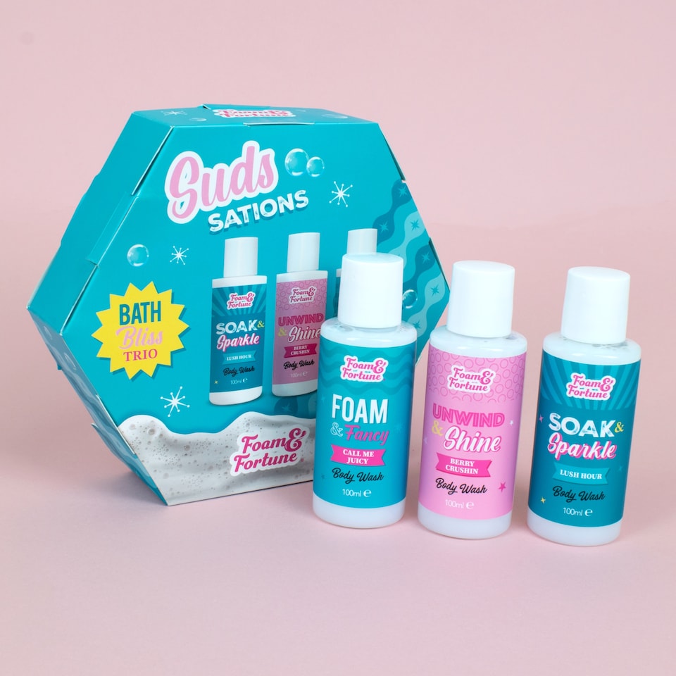 image 1 of Foam & Fortune Sudssations bath bliss trio