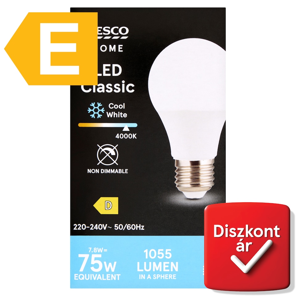 Tesco Home E27 ES 1055 lm 75 W 4000K klasszik LED izzó  1. kép