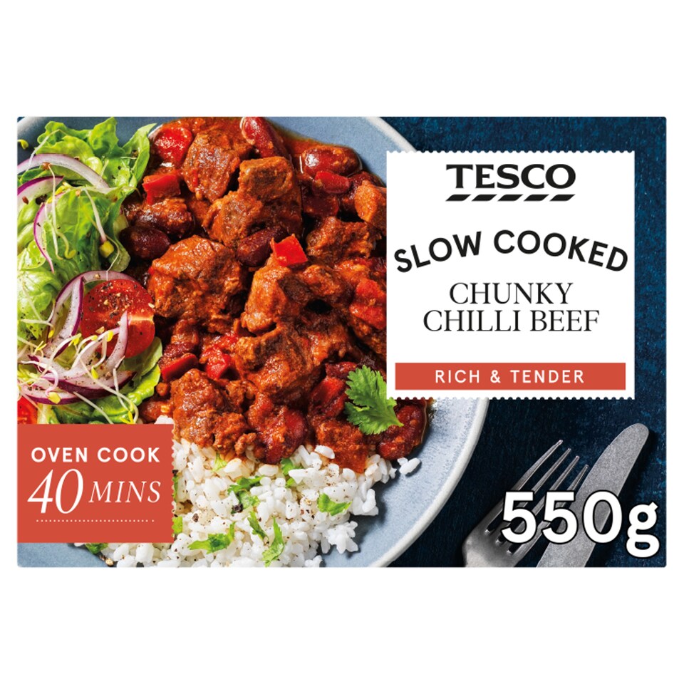 Tesco Slow Cooked Chunky Chilli Beef 550g