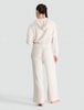 image 1 of F&F Ribbed Cropped Hoodie and Wide Leg Trousers Lounge Set in Cream