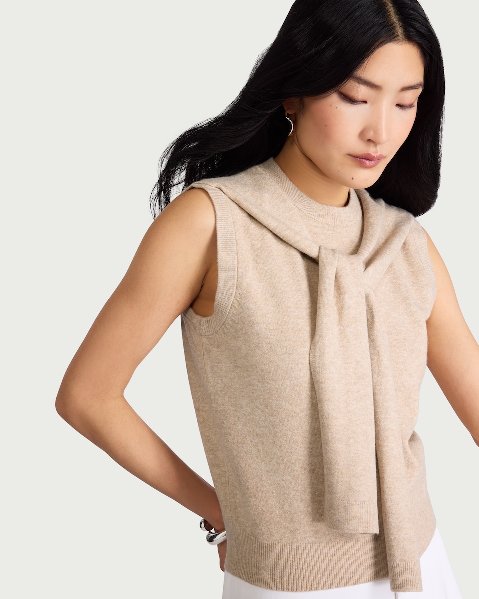 image 1 of F&F Knitted Scarf Neck Jumper in Neutral