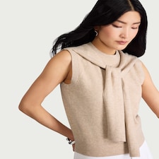 F&F Knitted Scarf Neck Jumper in Neutral