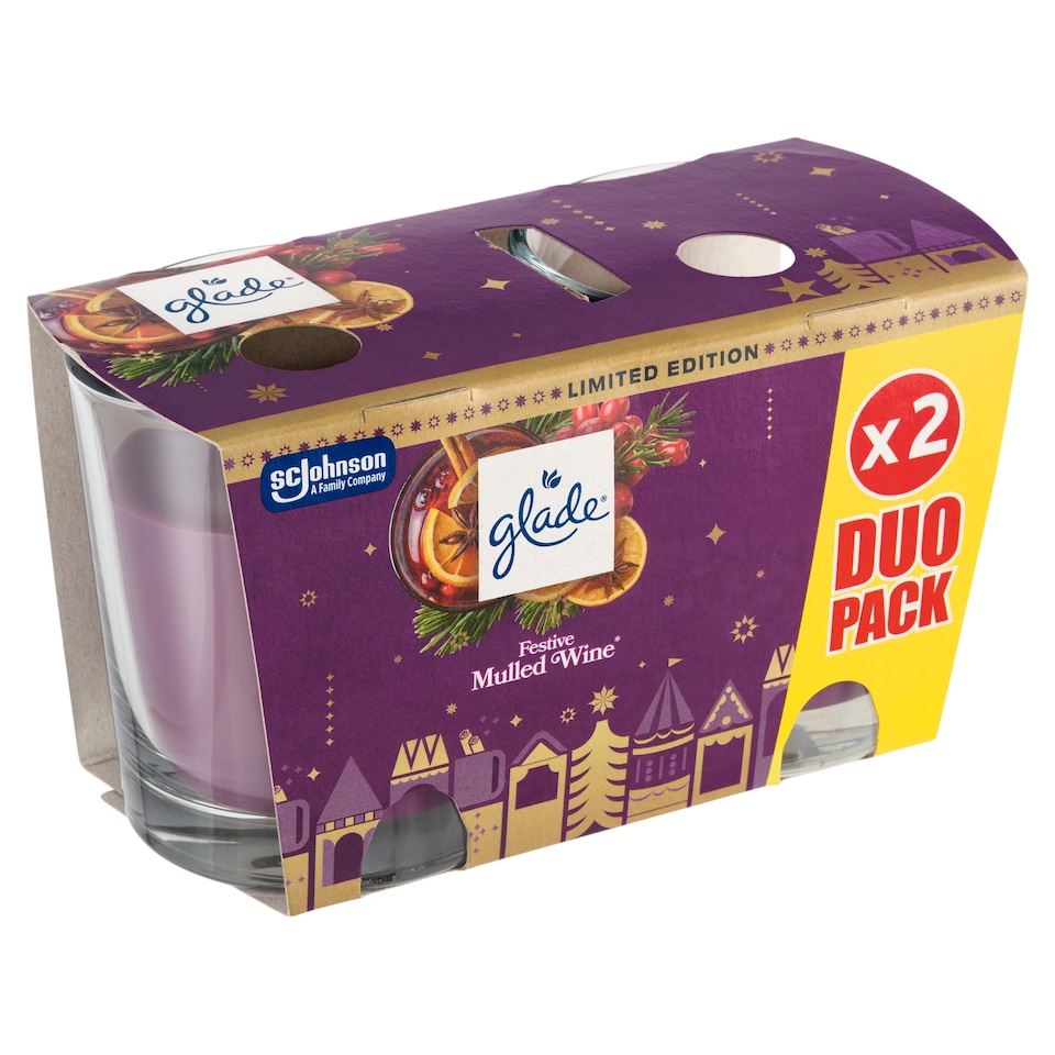 Obrázek 1 pro produkt Glade Festive Mulled Wine parfémovaná svíčka 2 x 112g (224g)
