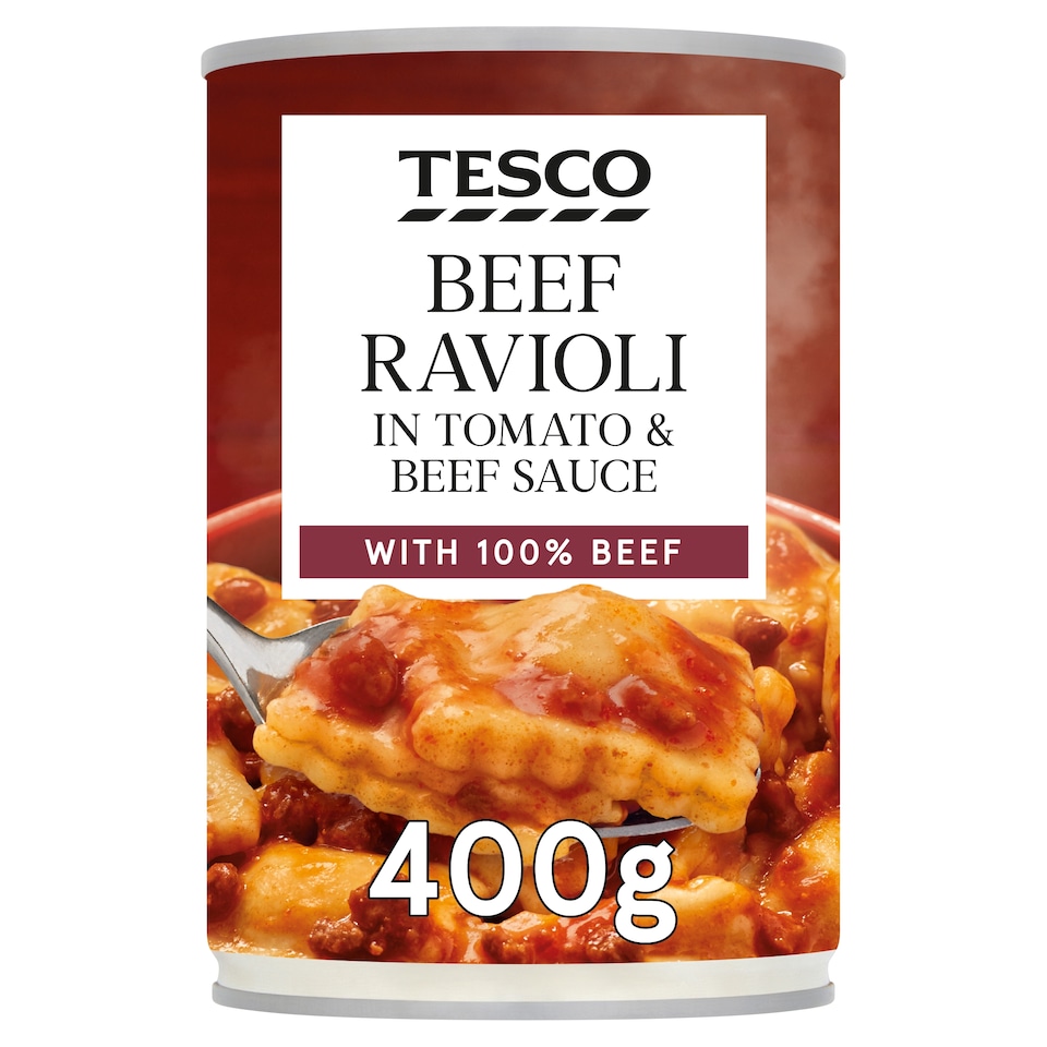 Tesco Beef Ravioli in Tomato & Beef Sauce 400g