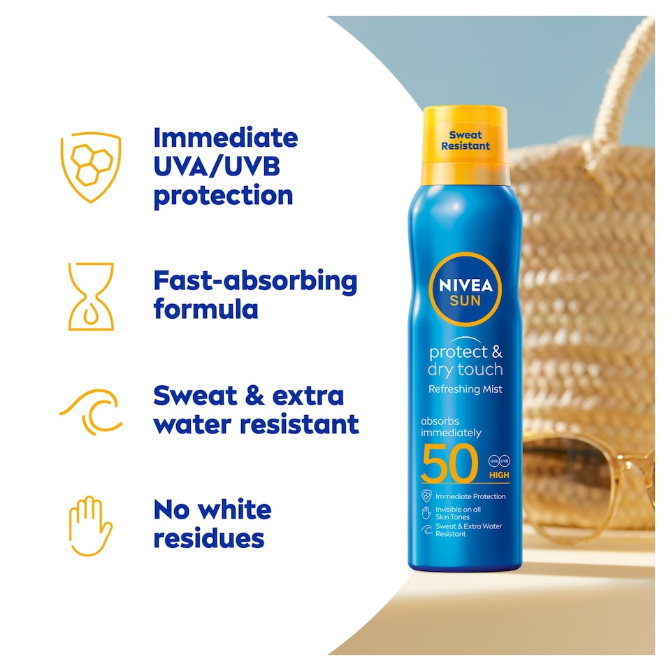 image 1 of NIVEA SUN Protect & Moisture Sun Cream Spray SPF50+ 200ml