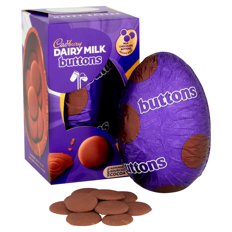 image 1 of Cadbury Dairy Milk Giant Buttons Chocolate Easter Egg 96g